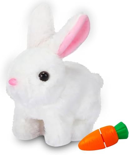 YeahBoom Hüpfender Kaninchen,Hase Elektrisch Spielzeug,Osterhase Stofftier Klein,Plüschhasenspielzeug,Hüpfendes Kaninchen Spielzeug,Interaktives Elektronisches Haustier,Hasen Kuscheltiere Klein