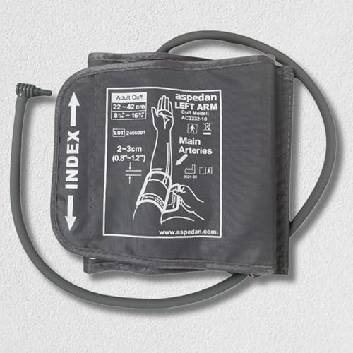 Aspedan XL Large Arm Cuff (22–42 cm / 8.7–16.5 in) — Upper-Arm Cuff for Aspedan Bluetooth Blood Pressure Monitor TMB-2284-B — Comfortable Easy-Wrap, Single-Tube Cuff for Accurate Home BP