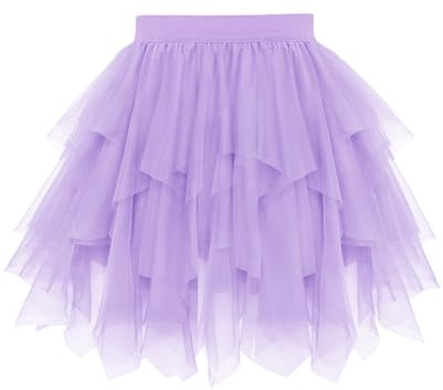 Lovasy Gonna Tulle Donna Corta Irregolare Gonna tutù a 3 Strati con Elastico in Vita Gonne in Rete Elegante per Carnevale Halloween Natale Party Prom