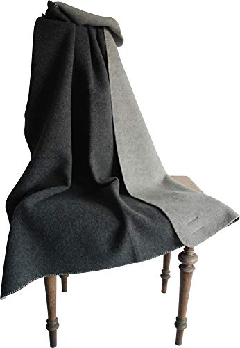 Steinbeck Wohndecke Ökolana Schurwolle dunkelgrau/hellgrau Größe 150x220 cm