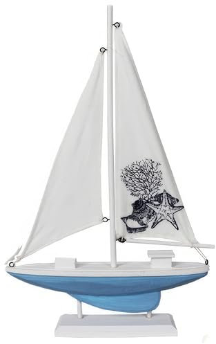 unberkant Deko Segelboot Boot Schiff Holz/Stoff Marintime