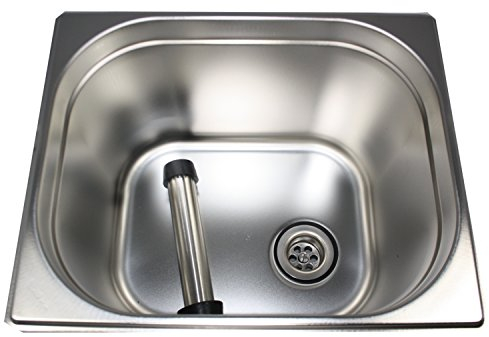 Gastro Spülbecken aus Edelstahl 50,5x30x20cm mit Ablaufventil & Standrohr