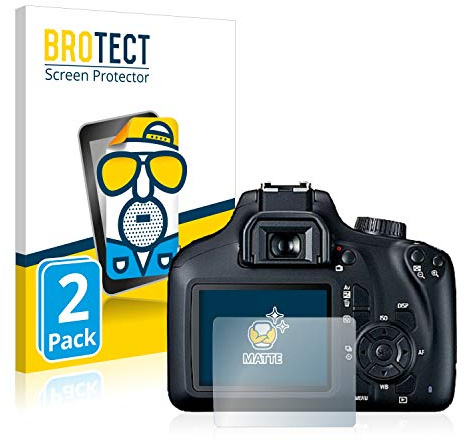 BROTECT Schutzfolie für Canon EOS 4000D | 2 Stück Entspiegelnder Displayschutz Made in Germany Matte Displayschutz-Folie Anti-Reflex Anti-Fingerprint Einfache Montage