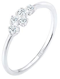 Elli DIAMONDS Ring Women Engagement Elegant with Diamond (0.12 ct) in 925 Sterling Silver