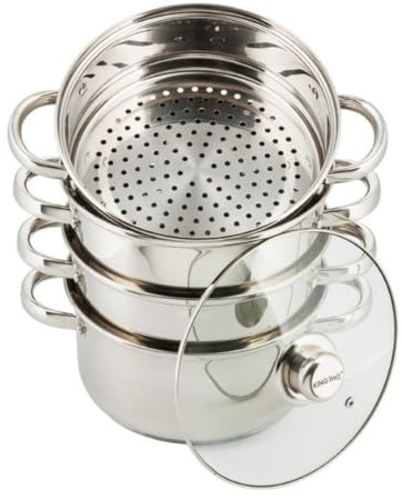 Dampfgarer-set Töpfset Dampfkochtöpfe Kinghoff (5 Elemente)