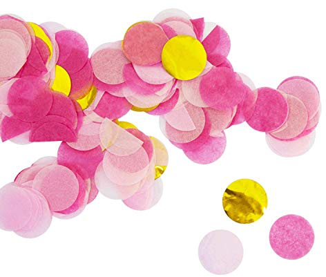 Oblique Unique® Papier Konfetti Pink Gold Rosa Tisch Streu Deko für Geburtstag Party Hochzeit Feier JGA Junggesellinnenabschied