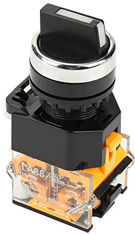 Selector Giratorio Momentáneo LA38-11X22 Mini Interruptor Giratorio de 2 Posiciones con Interruptor Momentáneo de 22 mm de Diámetro