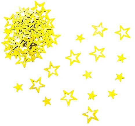 Oblique Unique® Konfetti Sterne Tisch Deko mit Spiegeleffekt für Hochzeit Geburtstag Party Jubiläum Weihnachten Dekoration Basteln über 300 STK. Schwarz Gold Silber Roségold - wählbar (Gold)