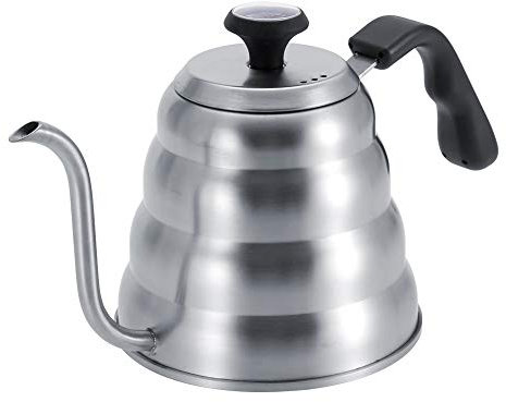 Kaffeekanne zum Aufbrühen von Kaffee auf Feuer, Grill oder Herd, strapazierfähiges Edelstahlmaterial, Kaffeekanne für Zuhause, Camping und Reisen (1,2 l)