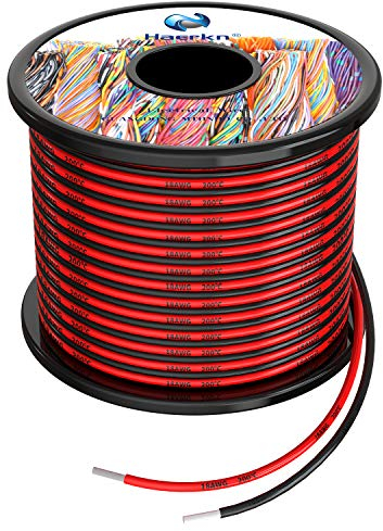 18awg 0.8mm² Silikon Elektrischer Draht Kabel 2x20 Meter sauerstofffrei hochtemperatur beständiger verseilter verzinnter Kupferdraht