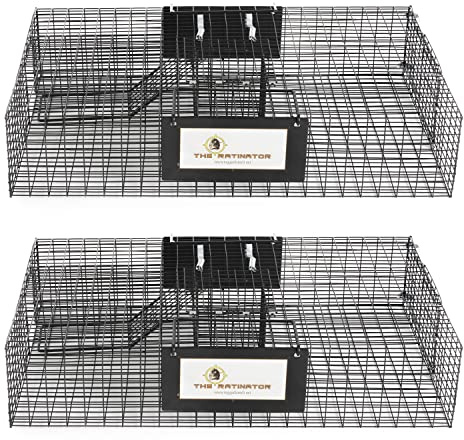 Rugged Ranch 2-Pack Ratinator Indoor or Outdoor Multi-Catch Rat Trap - Humane Live Cage Catcher, Rodent Control for Homes, Barns, Attics, Garages, Sheds, Gardens and Farms