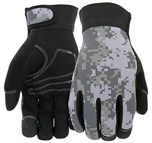 West Chester John Deere JD86023-L Hi-Dex Synthetic Palm Gloves Large, 10.5 in., Stretch Spandex Back Gloves with Hook and Loop Wrist Closure