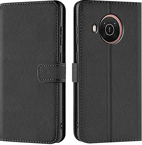 Verco custodia per Nokia X20, Nokia X10 Case per Nokia X20/X10 Cover PU Pelle Portafoglio Protettiva, Nero