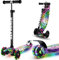 Cutemelo Trottinette Enfant de 3 à 12 Ans Trottinette Trois Roues avec LED Lumières Clignotantes et Guidon Réglable en Hauteur Scooter 3 Roues Antidérapant pour Filles et Garçons (Étoile)