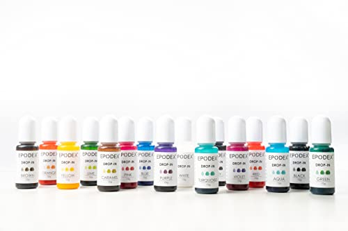 EPODEX® Transparent Drop-In Farbstoff | 16 Farben zur Auswahl | für Epoxidharze | Mengenrabatt