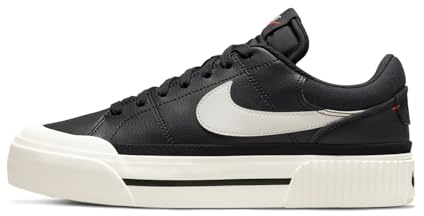 Nike Damen Court Legacy Lift Sneaker, Black/SAIL-White-Team ORANGE, 41 EU