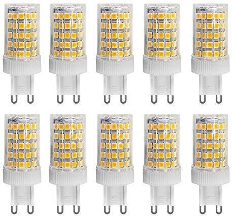 Jiotouhu LED-Leuchtmittel G9, 10W, G9, entspricht 100W Halogenlampen, Warmweiß 3000 K, kein Flackern, 360 Grad Winkel, AC 220 – 240 V, 10 Stück