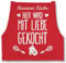 Schürze - Kochschürze - Hier wird mit Liebe gekocht mit Name I Geschenk Kochen - 85x69 - Rot - personalisierte küchenschürze damen kochschuerze dame küche sprüche kochschürzen