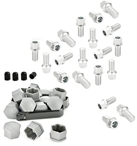 LST 20x Radschrauben Kugelbund M14x1,5x27 mit Abdeckkappen 80 90 A4 Ca Coupe