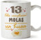 MUGFFINS Tazas 13 Cumpleaños - En Español - Feliz Cumpleaños Molas un Huevo - 11 oz / 330 ml - Regalo original y divertido