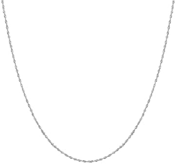 GLANZSTÜCKE MÜNCHEN Damen Kette 925/- Sterling Silber | rhodiniert, Singapurkette, Karabinerverschluss