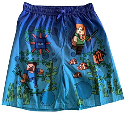 Minecraft Badeshorts Badehose Surfshorts (as3, Numeric, Numeric_134, Regular, blau)