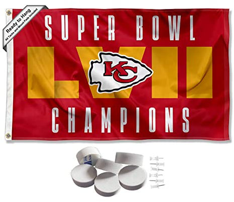 Kansas City Chiefs Super Bowl 2022 2023 LVII Champions Banner und Tapisserie Wandaufkleber