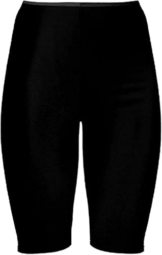 Prime fashions - Children's Nylon Cycling Shorts - Above Knee for Dancing, Running, Yoga Pants (Black 9-10 Years)