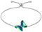 Aurora Tears Grüner Schmetterling Herz Armbänder Frauen 925 Sterling Silber Tier Schmetterlinge May Erstellt Smaragd Birthstone Emerald Link Einstellbare Armband Kristall Hochzeit Schmuck DB0119G