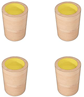 Paquet de 4 Pieds de Meubles en Bois Massif, Rehausseur de Lit Rond, Pieds de Meubles en Bois pour Ajouter de la Hauteur au Canapé, au Bureau, à la Table et aux Chaises (3.5cm/1.38in,10cm taller)