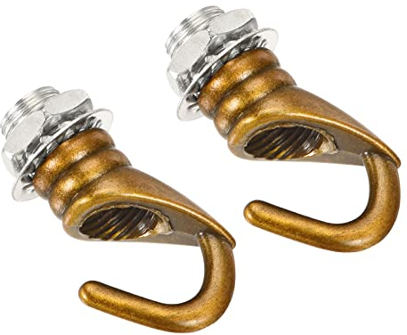 YOKIVE 2pz Lega M10 Soffitto Gancio, Placca Sospensione Lampade Gancio | Lampadario a sospensione Luce, Ottimo per Casa (Oro Bronzo, 0,91x1,22 pollici)