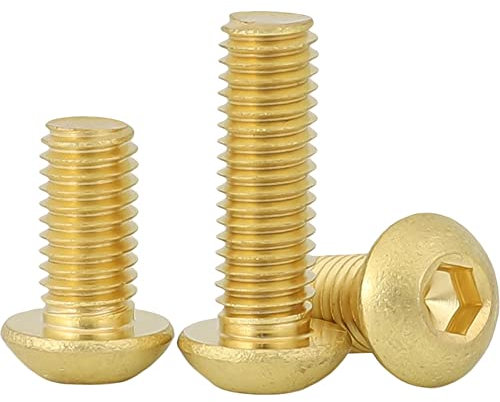 Foyoram M6x25mm 5pcs brass half round head hex screw round cup screw brass round cup hex screw bolt