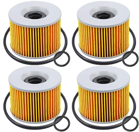 Moto Filtro Olio for Kawasaki ZR400 ZR7 ZR7S ZR750 ZR1100 Zephyr ZR 550 750 1100 ZRX1100 ZRX 1200 ZRX1200R ZX 600 750 1000 (Color : Yellow-4 pcs)