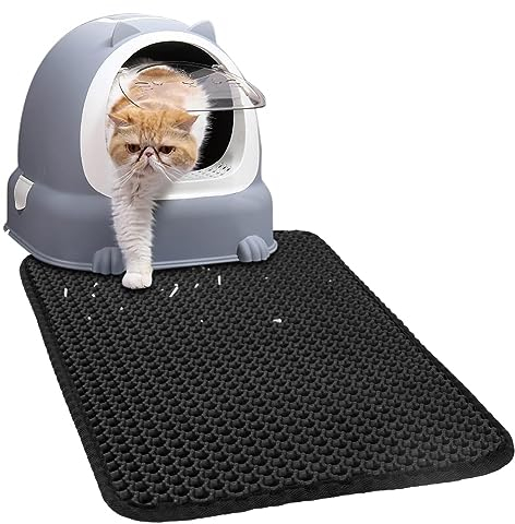 VSSHE Katzenklo Matte, 30 * 45cm Katzenmatte Waben Doppelschicht Design Katzentoilette Matte Katzenklo Unterlage Wasserdicht Katzenklomatten Katzentoilette Vorleger Katze Pretty Kitty