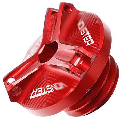 HIZORB Guardia di Copertura per Ducati Monster 695 696 796 797 821 Monster 821 1200 1200 S 1200R Moto in Alluminio Motore Filtro Olio Tazza Spina Viti di Copertura (Color : Red)