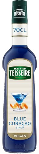 Mathieu Teisseire Le Blue Sirup - 70cl Glasflasche für Cocktails & Drinks | Alkoholfreier Bar-Sirup mit authentischem Geschmack - ideal zum Verfeinern von Erfrischungsgetränken, Mixgetränken & Desserts