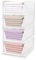 Esilihom Wardrobe Storage Organiser 4 Pack, Folding Closet Organisers, Stackable Storage Drawers, Easy Pull Out Wardrobe Shelves for Clothes, White