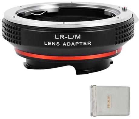 PHOLSY Anello Adattatore Messa a Fuoco Manuale con 6-Bit Coding Compatibile con Leica R Mount Obiettivi e Compatibile con Leica M-Mount Corpo Fotocamera, LR su LM