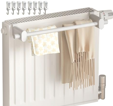 Handtuchhalter für Heizkörper Handtuchhalter Heizung Einhängen Weiß, Handtuchhalter Kompaktheizkörper, Handtuchhalter Heizkörper zum Einhängen, Heizung Handtuchhalter ( Color : White , Size : 70cm )