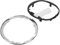 MEZOKUCEL per Fiat 500 Cuffia Leva del Cambio Ghiera di Ritenzione e Cornice Anello Argento Cromato 71775051 per Fiat 500 500C 2007-2023 Accessori (Bianco+nero)