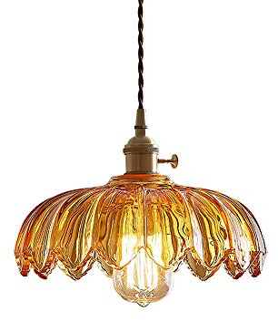 KucooN Lustre, Lampe de Lustre Moderne à LED, Lustre de Restaurant rétro Nordique à l'ancienne en Verre nostalgique à l'ancienne, éclairage de décoration, Lustre à LED Moderne