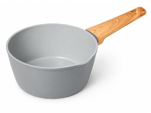TeCuisine - Casserole Céramique GreenPearl - 20 cm - Induction - Sans PFAS | Revêtement antiadhésif naturel, poignée confort Soft Touch, chauffe homogène, cuisson saine, tous feux, nettoyage facile