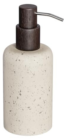 Asashizen Harz Stein Seifenspender mit Holzgriff, korrosionsbeständig, einfache Nachfüllung, langlebig, dekorative Saturn-Textured Design, einzigartige Art