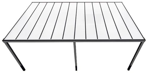 Carport KD Alpha in Anthrazit mit 16mm Klar Polycarbonat in 400x300cm - Überdachung aus Aluminium - Der optimale Schutz für Sie und Ihr Fahrzeug