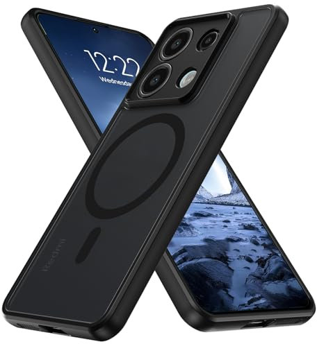 DUEDUE Coque pour Xiaomi Redmi Note 13 Pro 5G, Compatible avec MagSafe pour Redmi Note 13 Pro Matte Fine Rigide Antichoc, Coque de Téléphone pour Xiaomi Redmi Note 13 Pro 5G Aimant Magnétique, Noir