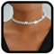 Reaky Choker-Halsketten, silberne Strass-Halskette, funkelnder Schmuck, Accessoires für Frauen