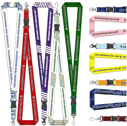 Ruilidesg Cordons porte badge tour de cou personnalisé, porte-badges personnalisé, Badges d'identification pour enseignants et étudiants, Design personnalisé avec TEXTE/LOGO