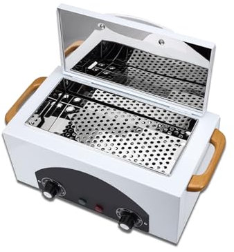 300W High Temperature Metal Tool Cleaning Box with Timer SPA Manicure Pedicure Salon Barber Autoclave Sterilizers for Sundry Beauty Hair Nail (white)