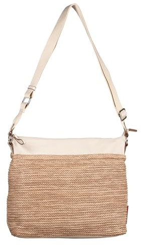 TOM TAILOR Vicky Damen Hobo Bag Schultertasche Mittelgroß Beige