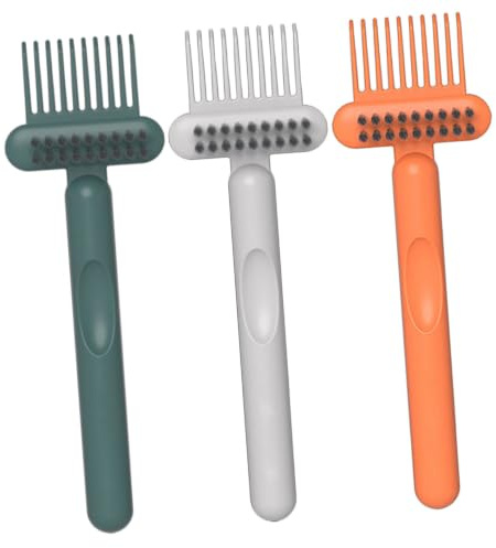 WOONEKY 3 Stück Haarbürsten Reinigungswerkzeug aus Pp für Kamm und Haarbürstenreinigung Schlankes Design zum Einfachen Entfernen von Haaren Zuhause und Friseursalon Zufällige Farbe
